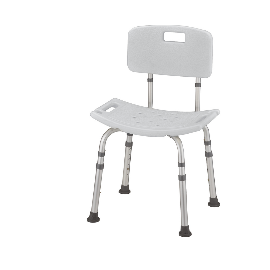 Nova Medical Shower Chair - Height Adjustable with Curved Seat 9121 with backrest